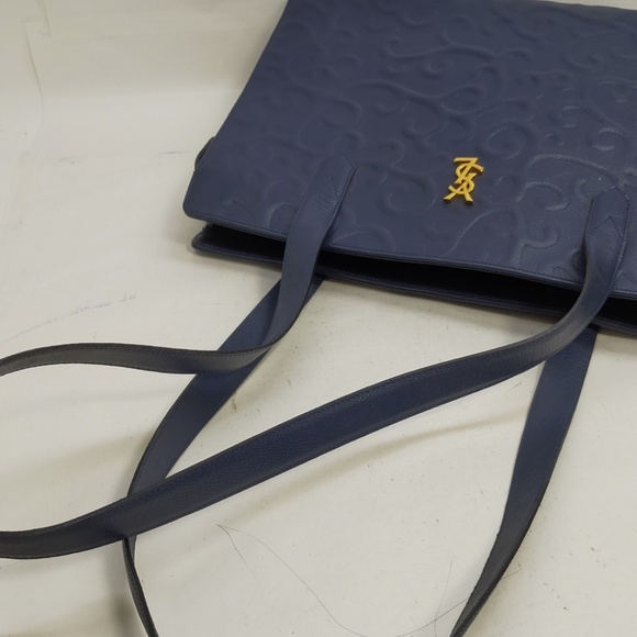 Yves Saint Laurent Shoulder Bag Blue Leather - Picture 4 of 9